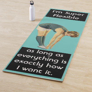 Tapis De Yoga Je suis Super Flexible Funny Sarcastique Vintage f