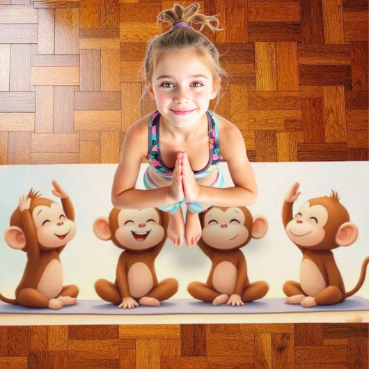 Tapis De Yoga Jeu de Yoga Trio de Singes Tranquille