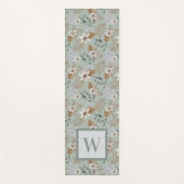 Tapis De Yoga Joli blanc Lily Floral Monogramme botanique (Devant)