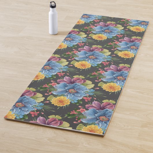 Tapis De Yoga Joli Et Fleur Sombre (En situation)