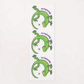 Tapis De Yoga Joli gecko vert salutations avec dessin animé (Devant)