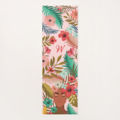 Tapis De Yoga Joli monogramme de la jungle botanique afro-améric (Dos)