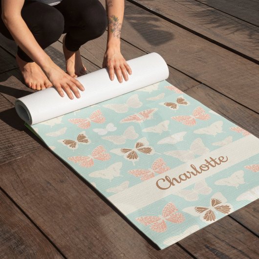 Tapis De Yoga Joli Motif de papillons