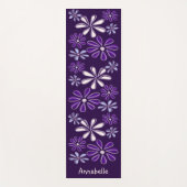 Tapis De Yoga Joli nom pourpre Motif de fleurs botaniques (Devant)