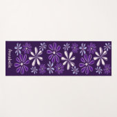 Tapis De Yoga Joli nom pourpre Motif de fleurs botaniques (Devant (Horizontal))