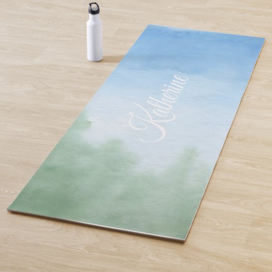 Tapis De Yoga Joli script moderne à l'aquarelle simple (En situation)