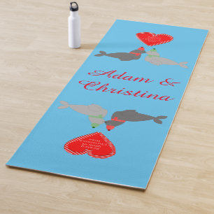 Tapis De Yoga Joli Seals de baiser de Noël personnalisés