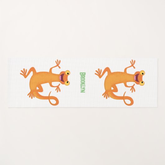 Tapis De Yoga Joli triton orangé joyeux (Devant (Horizontal))