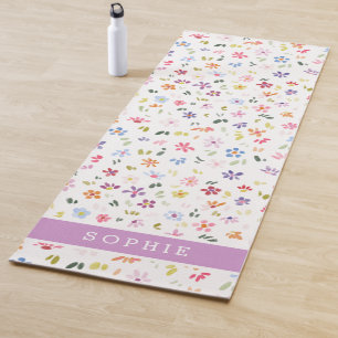 Tapis De Yoga Jolie Fleur de Watercolor en Fleurs sur Mesure
