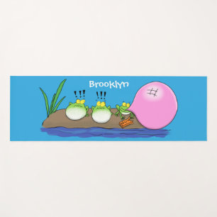 Tapis De Yoga Jolie grenouilles drôles bubblegum dessin animé il