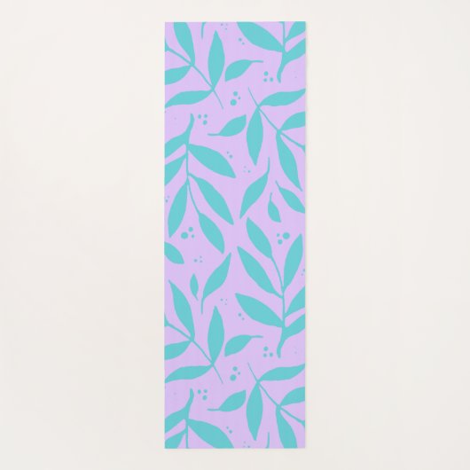 Tapis De Yoga Jolies branches - turquoise et violet ado (Dos)