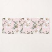 Tapis De Yoga Jolies fleurs blanches roses   (Devant (Horizontal))
