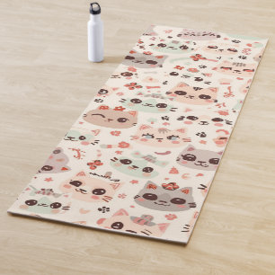 Tapis De Yoga Jote Cat Cartoon Drôle Motif