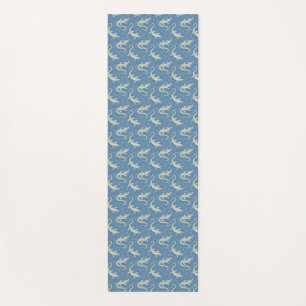 Tapis De Yoga Jouer Alligator Vert Paisley sur Bleu
