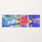 Tapis De Yoga Joyeuse fille aux oiseaux Yoga Mat (Devant (Horizontal))