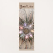 Tapis De Yoga Joyeuse Fleur Abstrait Beige Brown Nom fractal (Devant)