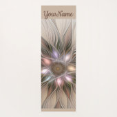 Tapis De Yoga Joyeuse Fleur Abstrait Beige Brown Nom fractal (Dos)