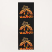 Tapis De Yoga Joyeux Citrouille de chats Halloween (Devant)