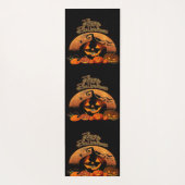 Tapis De Yoga Joyeux Citrouille de chats Halloween (Dos)