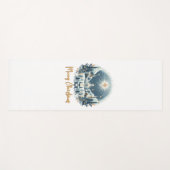 Tapis De Yoga Joyeux Noël bleu et or (Devant (Horizontal))