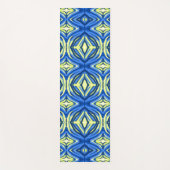 Tapis De Yoga Kaleidoscope bleu et jaune (Devant)