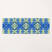 Tapis De Yoga Kaleidoscope bleu et jaune (Devant (Horizontal))