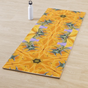 Tapis De Yoga Kaleidoscope Pétales de tournesol jaune