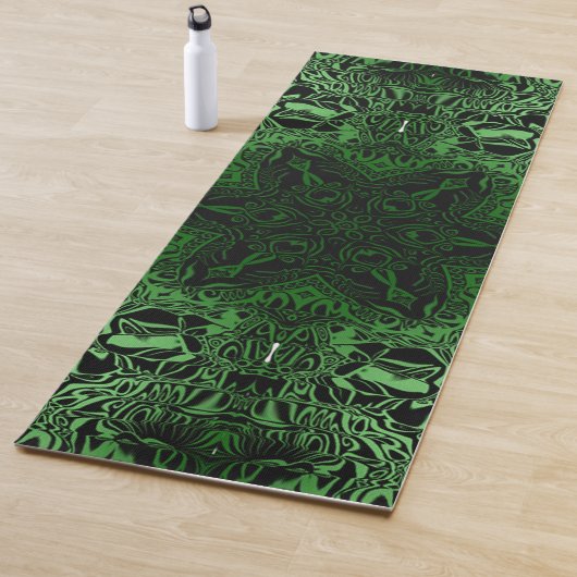 Tapis De Yoga Kaleidoscope vert (En situation)
