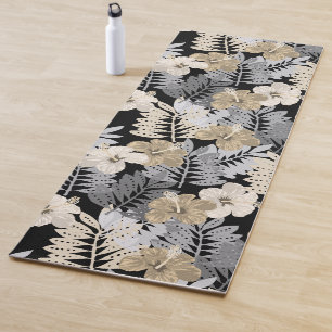 Tapis De Yoga Kauai Jungle Hawaiian Hibiscus et Palmiers - Neutr