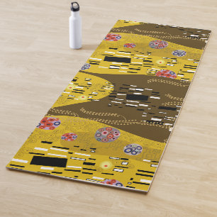 Tapis De Yoga Klimt Inspiré Or Motif Art Nouveau Le Baiser