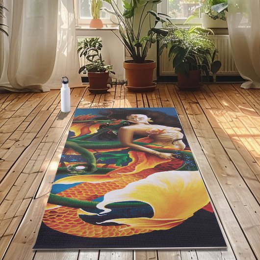 Tapis De Yoga Koi Mermaid et Dragon