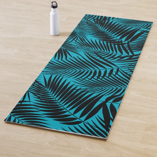 Tapis De Yoga Kona Palms Hawaiian Leaf Tropical - Turq (En situation)