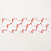 Tapis De Yoga La brosse rose de Flamant rose d'aquarelle frotte (Dos (Horizontal))