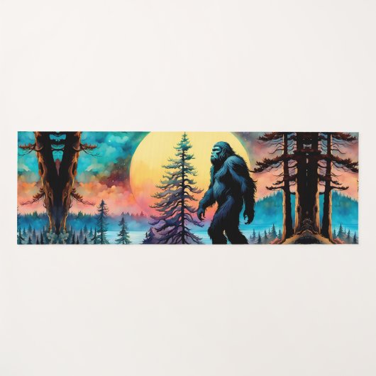 Tapis De Yoga La Lune Sasquatch Colorée De Squatchin (Devant (Horizontal))