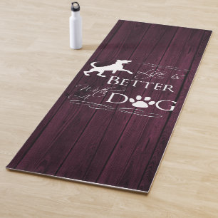 Tapis De Yoga La vie est meilleure avec un chat Yoga - Magenta