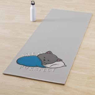 Tapis De Yoga La vie est parfaite - Chat couché
