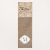 Tapis De Yoga Lace Burlap Moderne Rustique Tendance Monogramme (Devant)