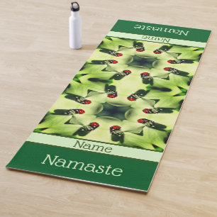 Tapis De Yoga Ladybug On Dogwood Abstraite Nature Personnalisée