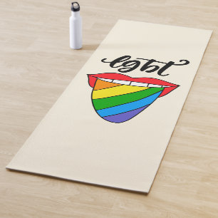 Tapis De Yoga Langue arc-en-ciel LGBT