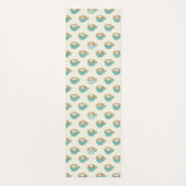 Tapis De Yoga Latte Art dans de mignons cafés bleus (Devant)