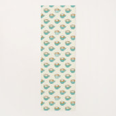 Tapis De Yoga Latte Art dans de mignons cafés bleus (Dos)