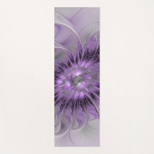 Tapis De Yoga Lavande Fleur Dream Moderne Abstrait Fractal Art (Devant)