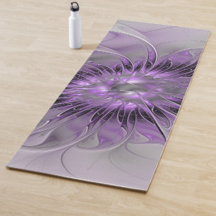 Tapis De Yoga Lavande Fleur Dream Moderne Abstrait Fractal Art