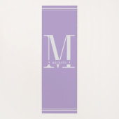 Tapis De Yoga Lavande molle minimale violet et monogramme blanc (Dos)