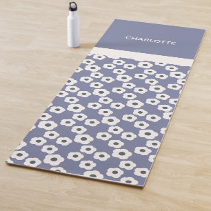 Tapis De Yoga Lavande Personnalisée Moderne Rétro Motif Floral