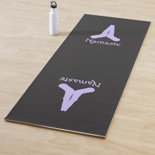 Tapis De Yoga Lavande sur les mains de Mudra Namaste noir