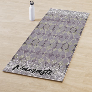 Tapis De Yoga Lavender Grunge Arlequin Parties scintillant Namas