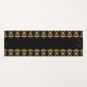 Tapis De Yoga LavishiSur Monogramme Black Gold Piped Edging (Devant (Horizontal))
