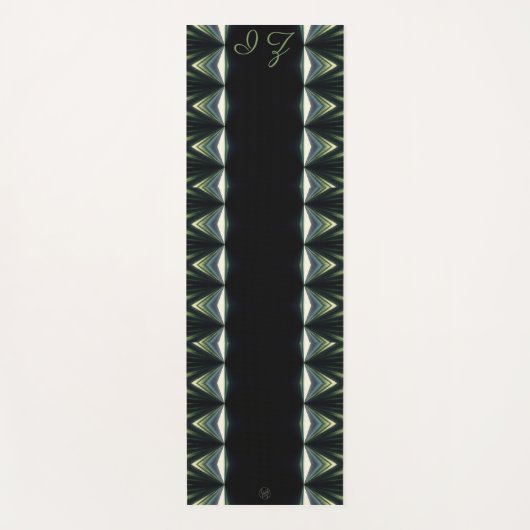 Tapis De Yoga LavishiSur Monogramme Black Green Piped Edging (Devant)