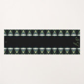 Tapis De Yoga LavishiSur Monogramme Black Green Piped Edging (Devant (Horizontal))